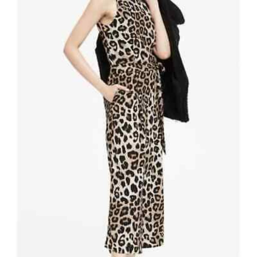Banana Republic Leopard Animal Print Jumpsuit, size 8